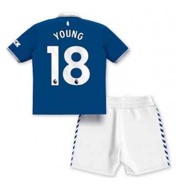 Everton Ashley Young #18 Hemmakläder Barn 2023-24 Kortärmad (+ Korta byxor)